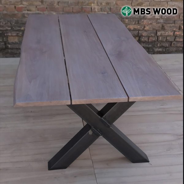 oak-table-metal-legs-7 Dining table oak 3 planks