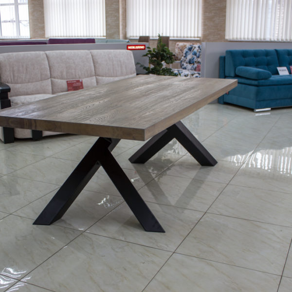 wooden console table with metal legs