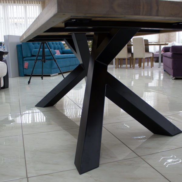 reclaimed mango wood dining table with metal legs